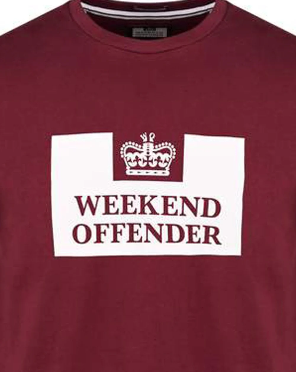 Weekend Offender Prison T-shirt Burgundy - Image 2