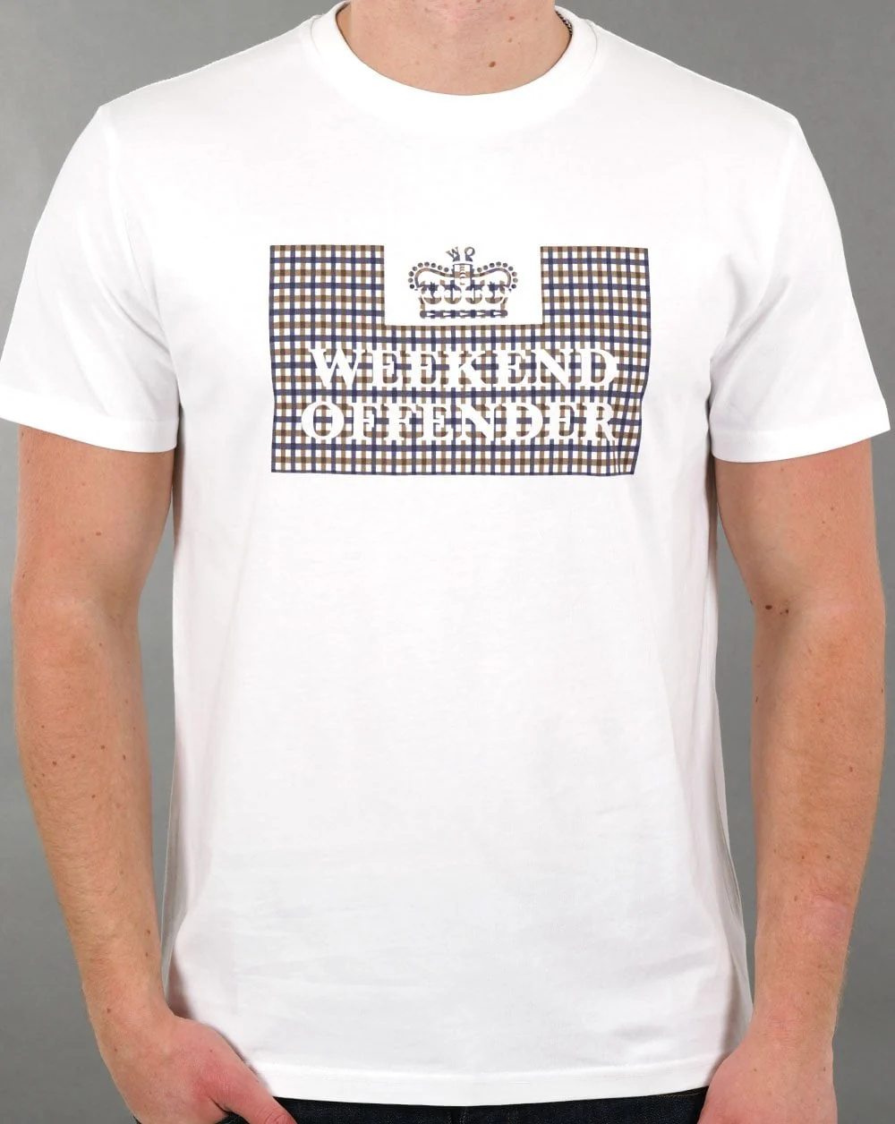 Weekend Offender Prison T-shirt White/Check - Image 2