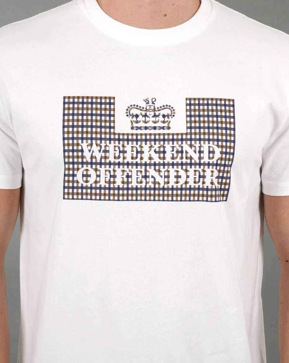 Weekend Offender Prison T-shirt White/Check - Image 3