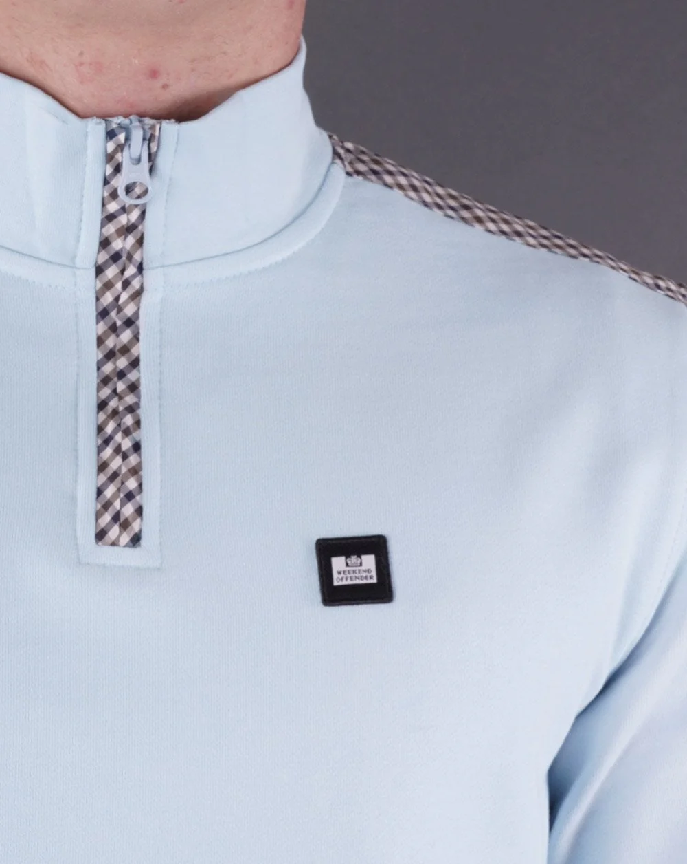 Weekend Offender Quarter Zip sweat Sky Blue - Image 2