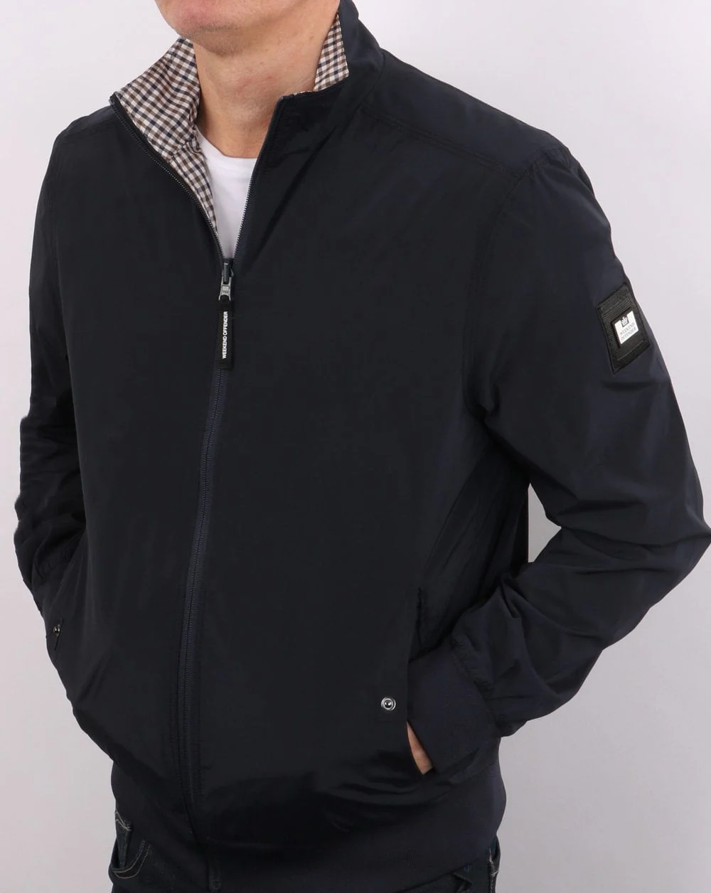 Weekend Offender Reversible Check Jacket Navy - Image 2