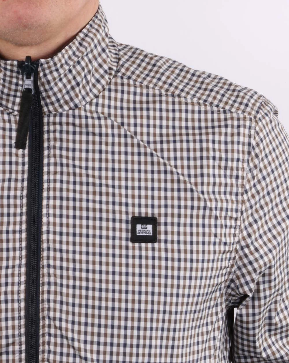 Weekend Offender Reversible Check Jacket Navy - Image 4