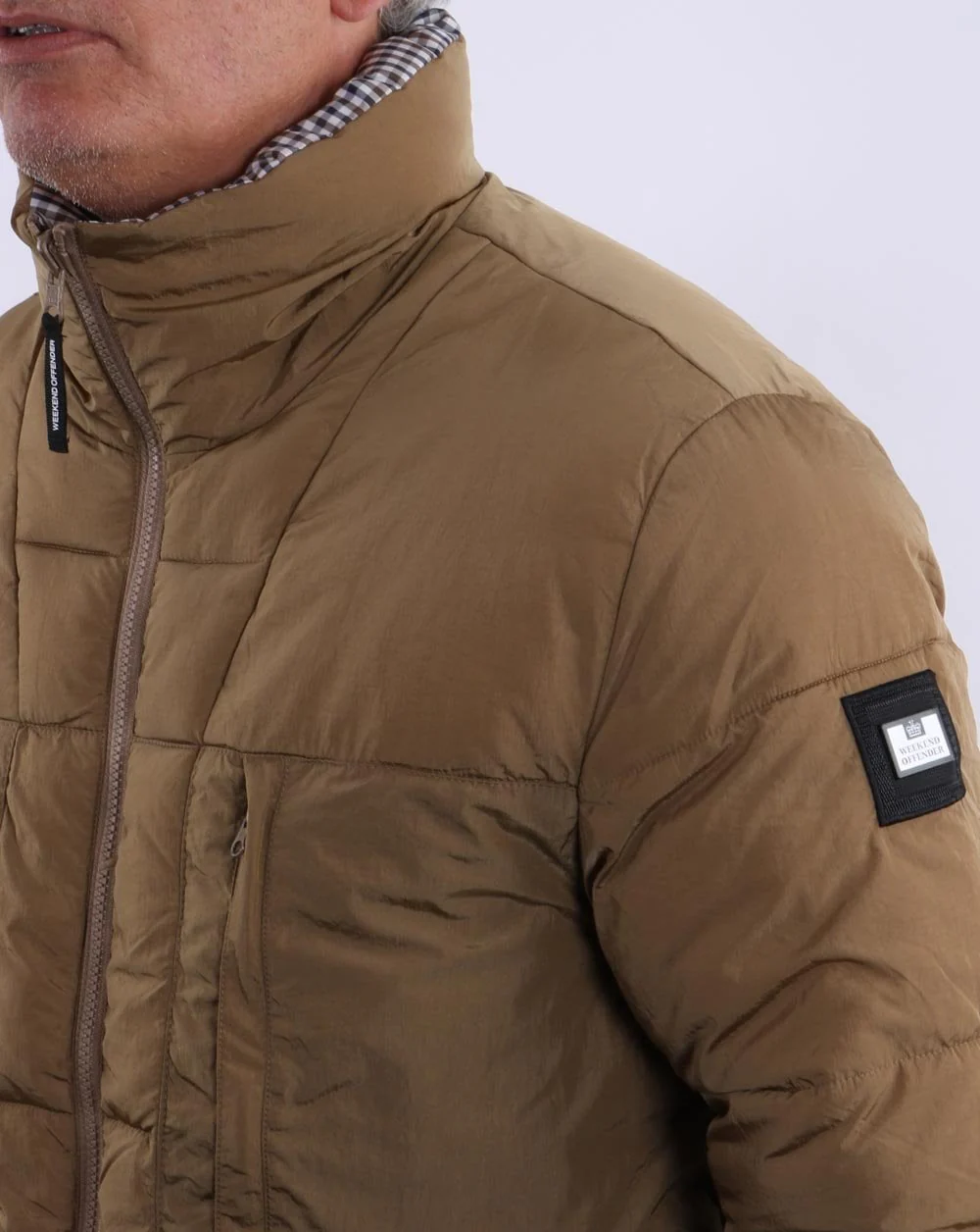 Weekend Offender Reversible Padded Jacket Dark Sand - Image 5