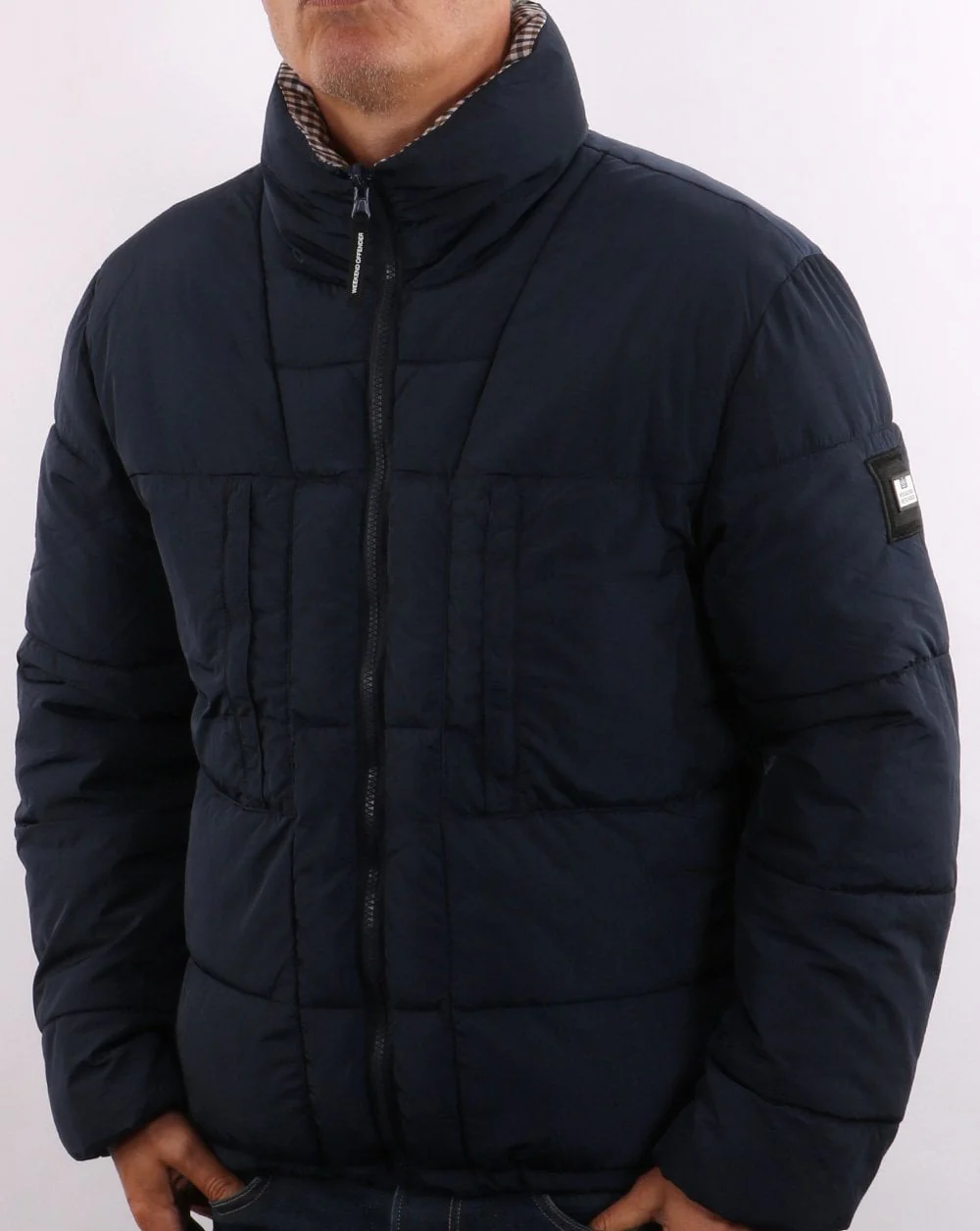 Weekend Offender Reversible Padded Jacket Navy - Image 5