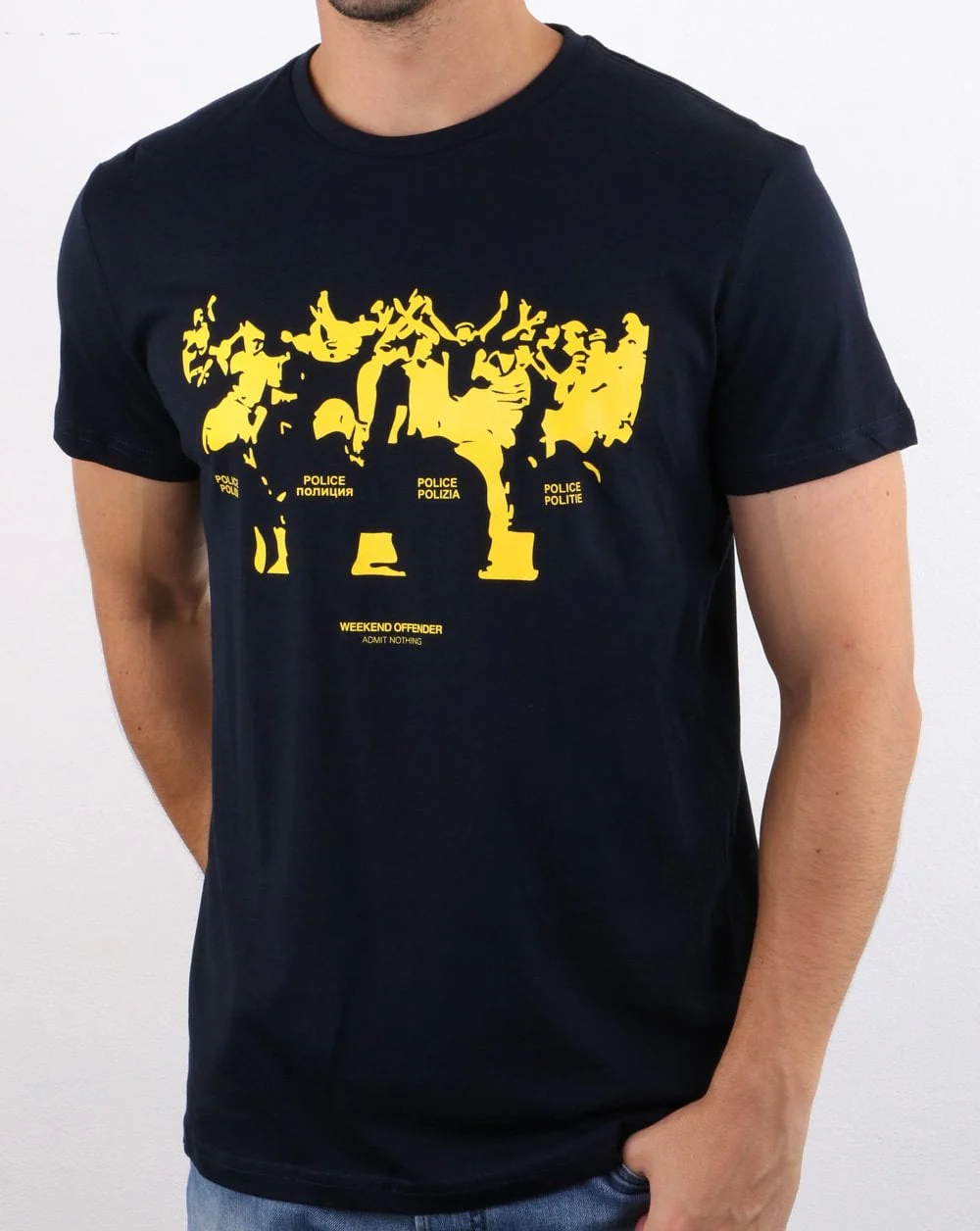 Weekend Offender Riot T-shirt Navy - Image 4