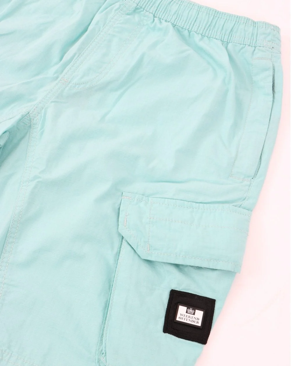 Weekend Offender Ripstop Cargo Shorts Aqua - Image 2