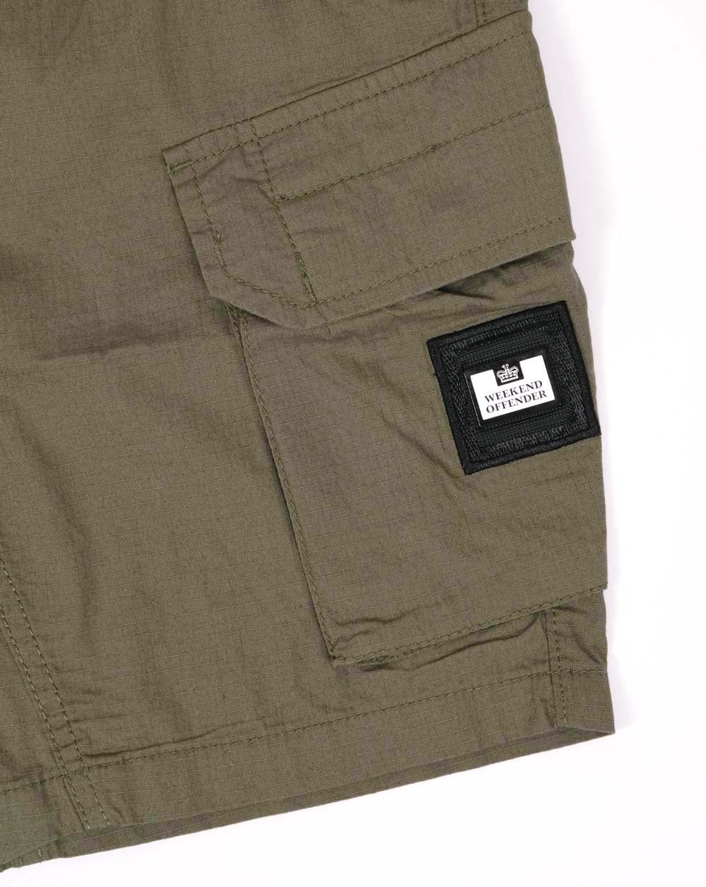 Weekend Offender Ripstop Cargo Shorts Army Green - Image 3