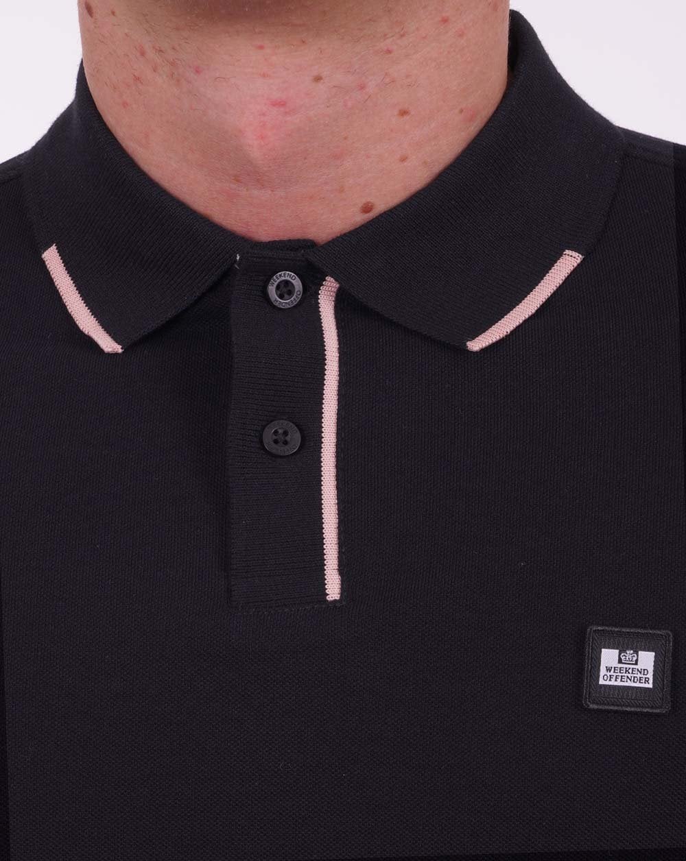 Weekend Offender Rivas Polo Shirt Navy - Image 2