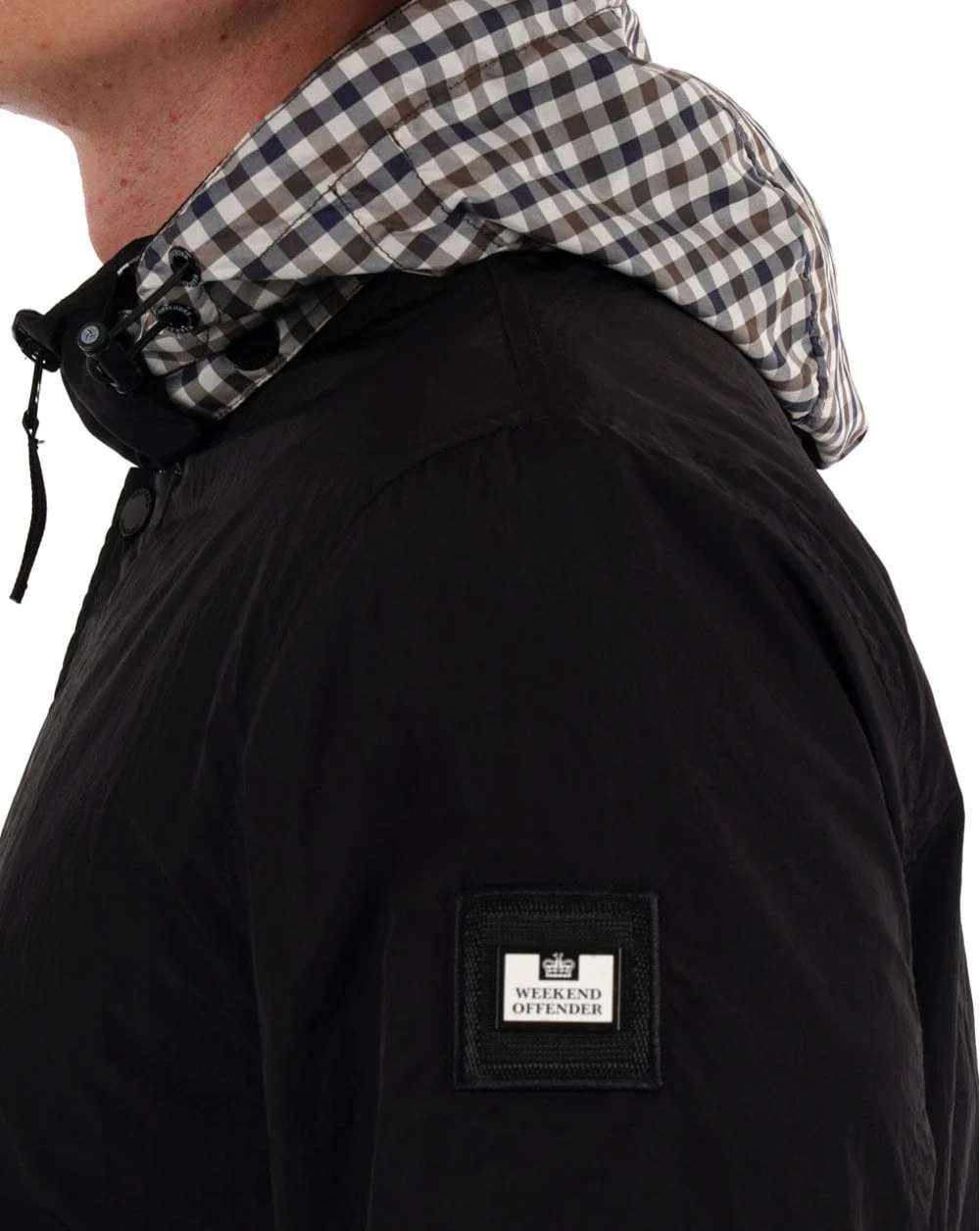 Weekend Offender Saunders AW Jacket Black/Check - Image 3