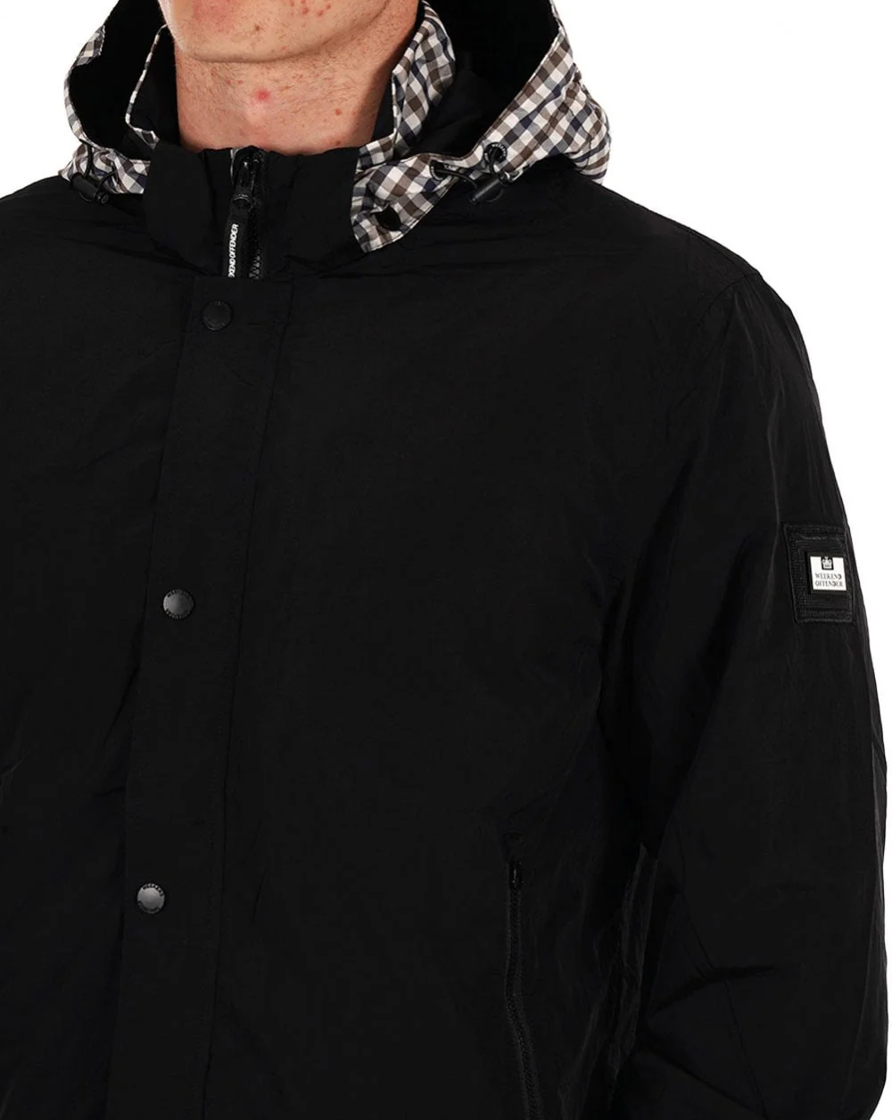 Weekend Offender Saunders AW Jacket Black/Check - Image 4