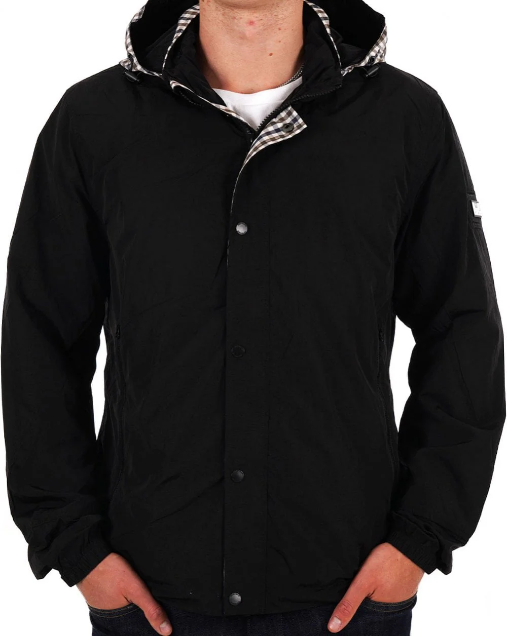 Weekend Offender Saunders AW Jacket Black/Check - Image 5