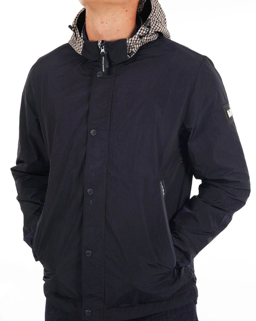 Weekend Offender Saunders AW Jacket Navy/Check - Image 2