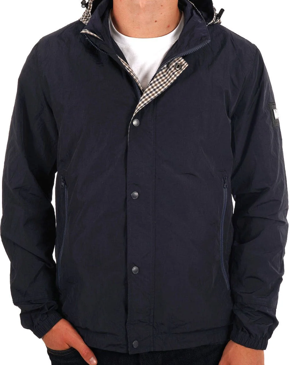 Weekend Offender Saunders AW Jacket Navy/Check - Image 4