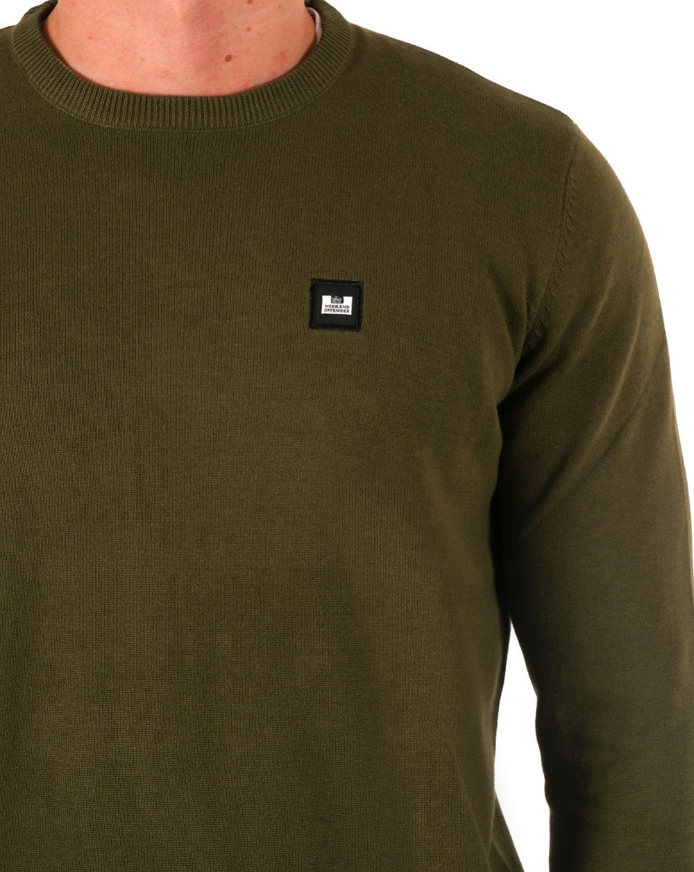 Weekend Offender Solace Knit Jumper Dark Green - Image 2