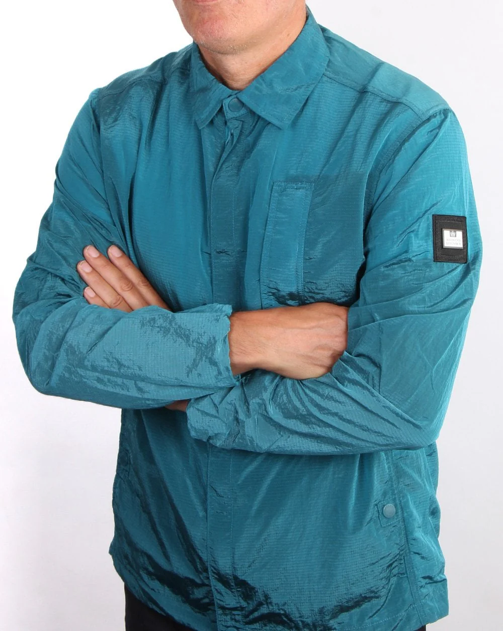 Weekend Offender Sorvino Overshirt Teal - Image 4