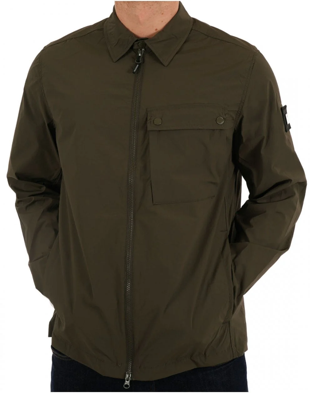 Weekend Offender Southbank Overshirt Khaki Green - Image 3