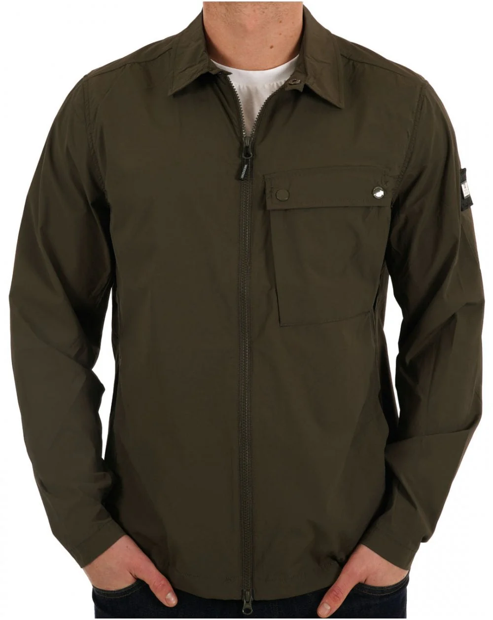Weekend Offender Southbank Overshirt Khaki Green - Image 4
