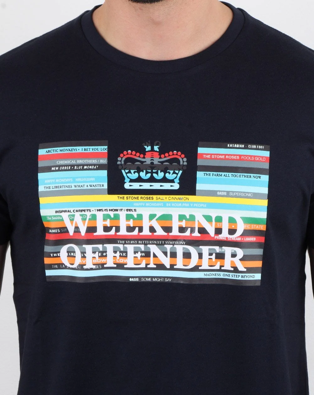 Weekend Offender Spines T-shirt Navy - Image 2