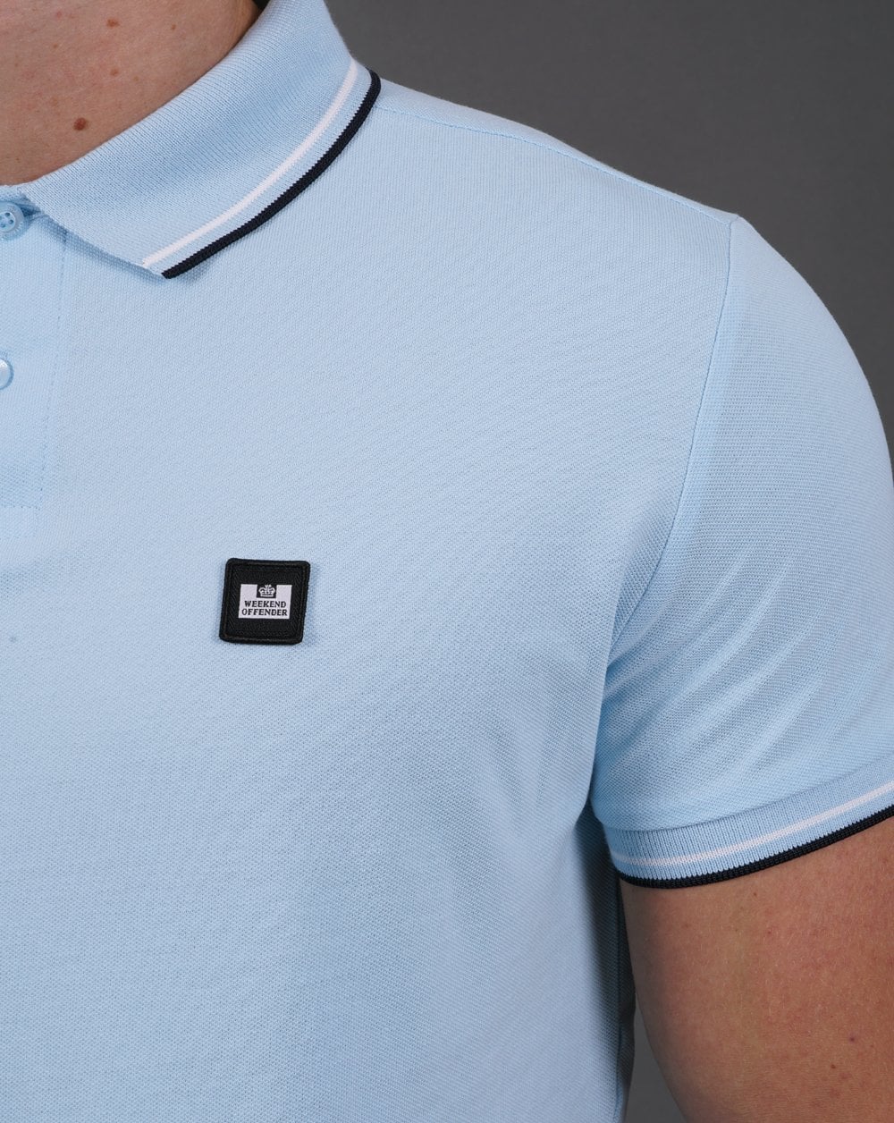 Weekend Offender Sterling Polo Shirt Sky Blue - Image 3