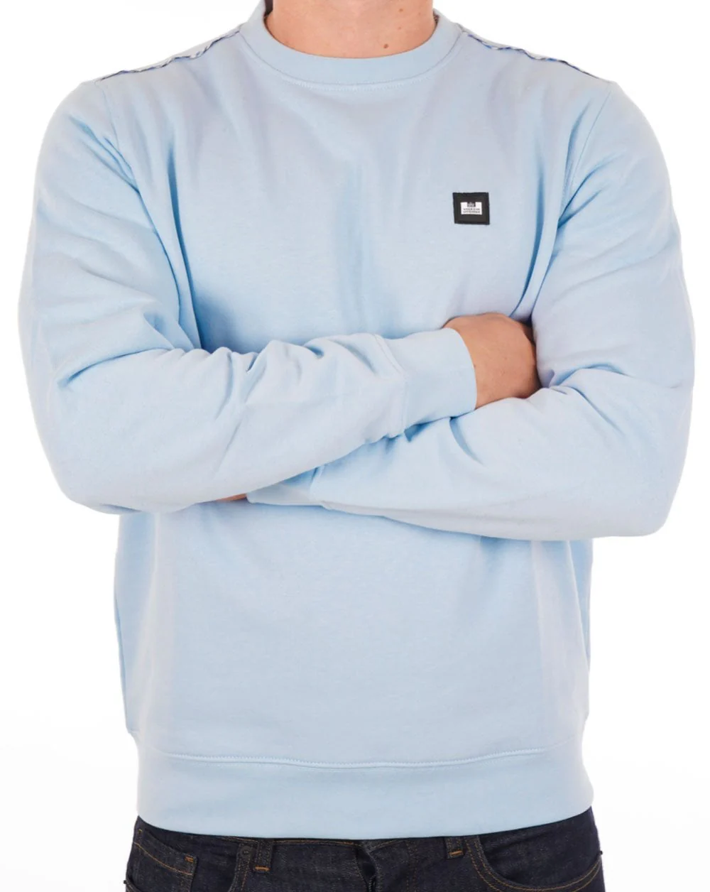 Weekend Offender Sweatshirt Sky- Check detail - Image 3