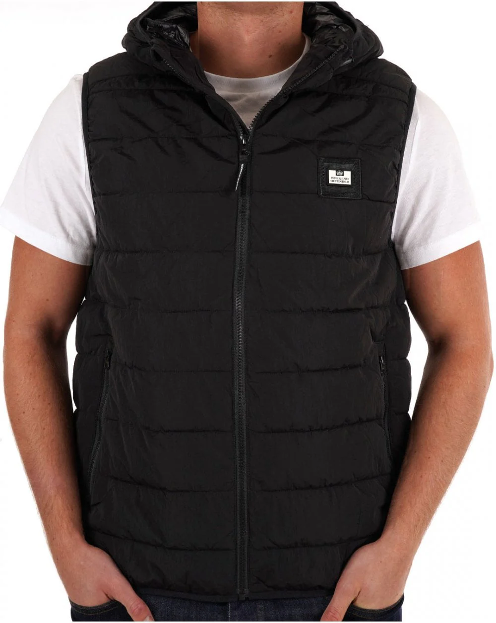 Weekend Offender Toronto Hooded Gilet Black - Image 3
