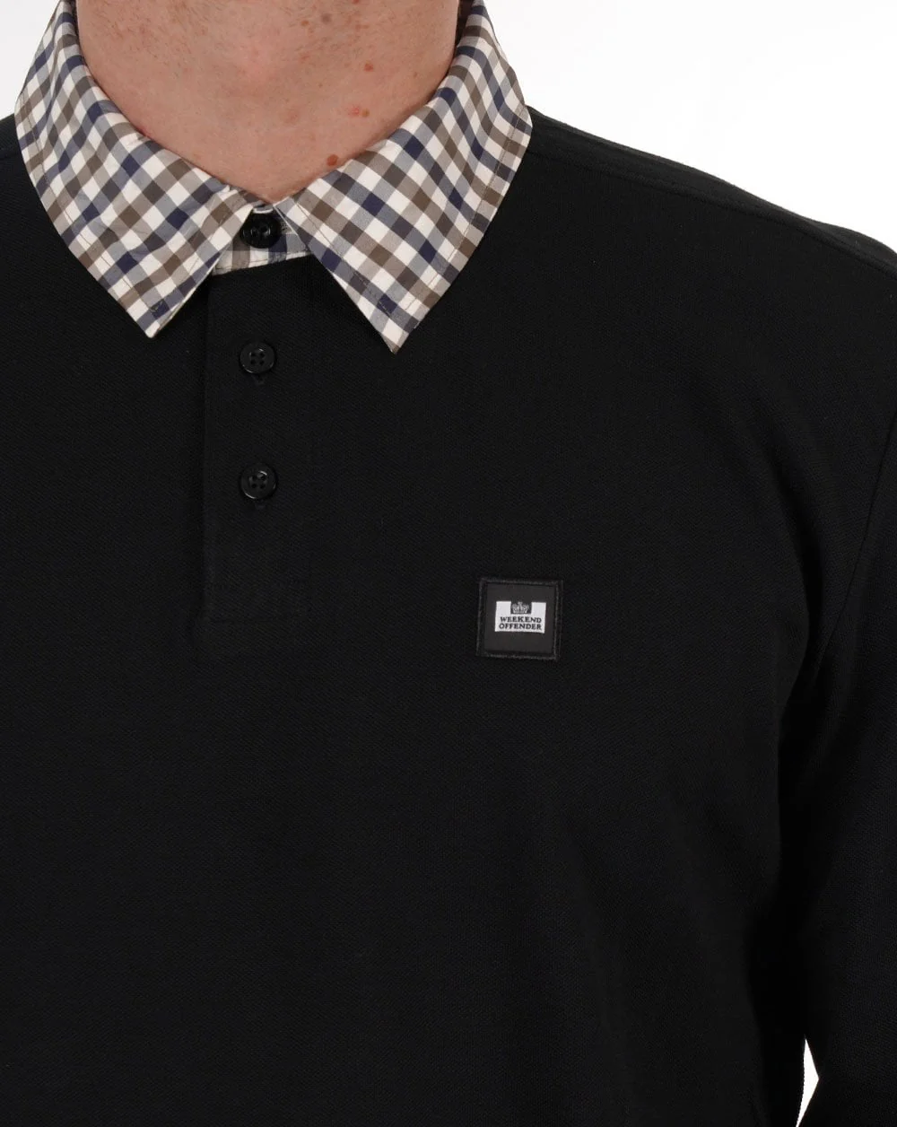 Weekend Offender Walker LS Polo Shirt Black - Image 2