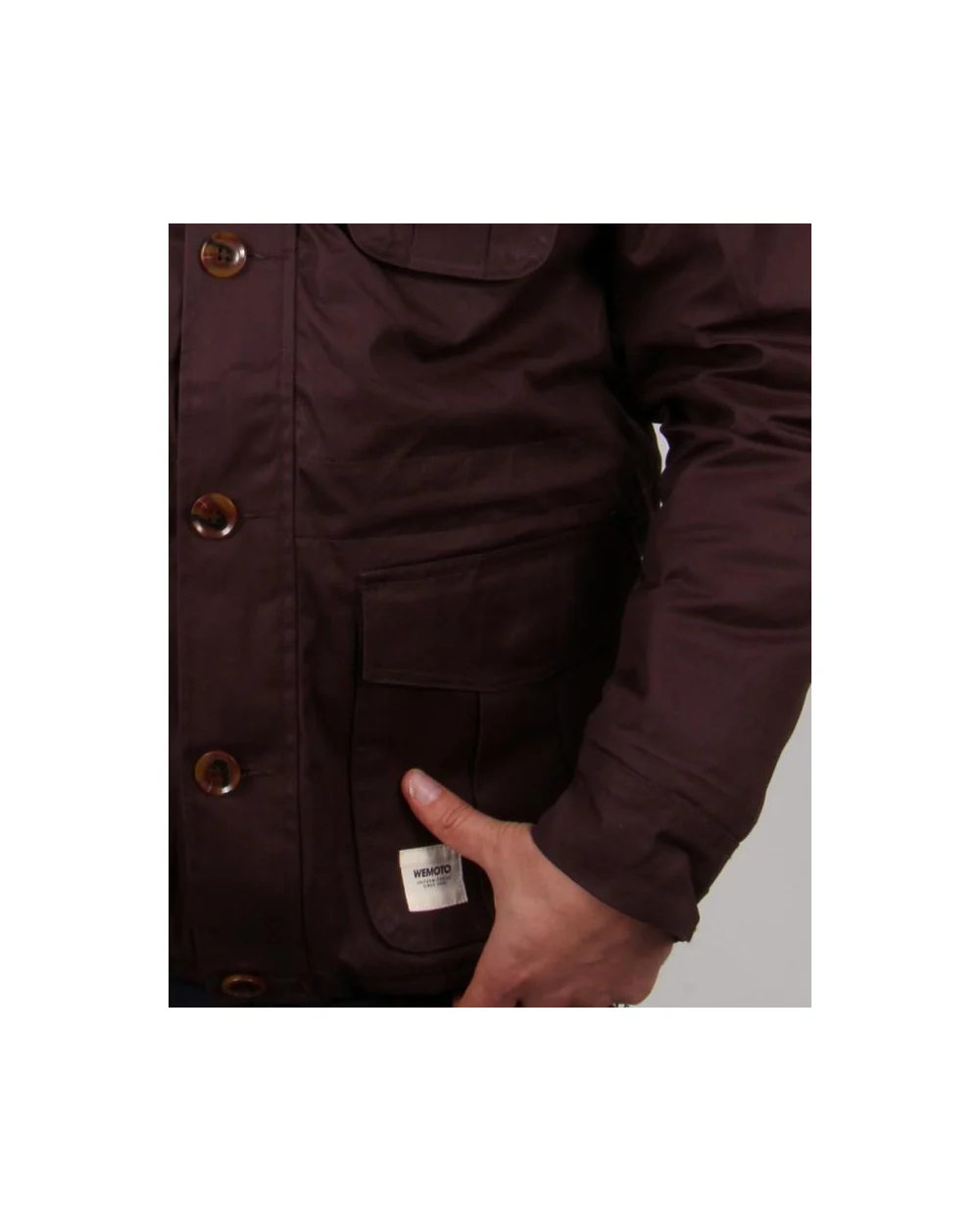 Wemoto Tobin Hooded Jacket Brown - Image 3
